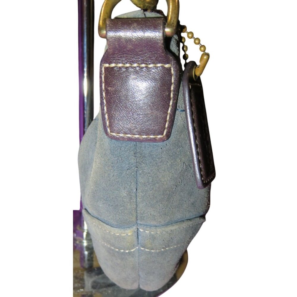 Coach 2004 Soho Suede & Leather Demi Hobo Handbag in Denim Gray Blue 4284 - Picture 4 of 12